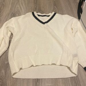 shein white and black knit sweater